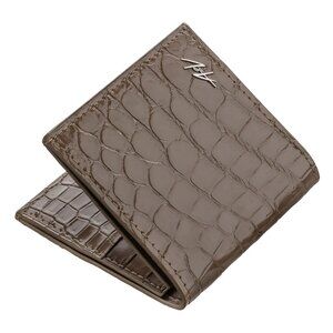 Luxury Alligator Leather Wallet – Handmade Slim Minimalist Coffee Brown Wallet